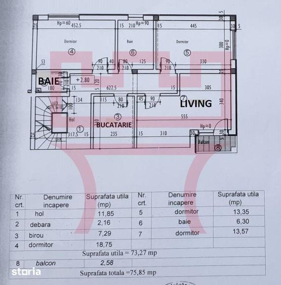 Apartament cu 3 camere în Câmpului