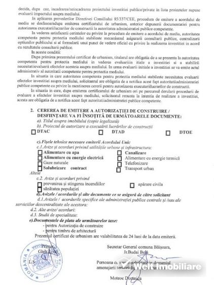 Teren Construcții intravilan de 1000 mp, în Muntele Băișorii