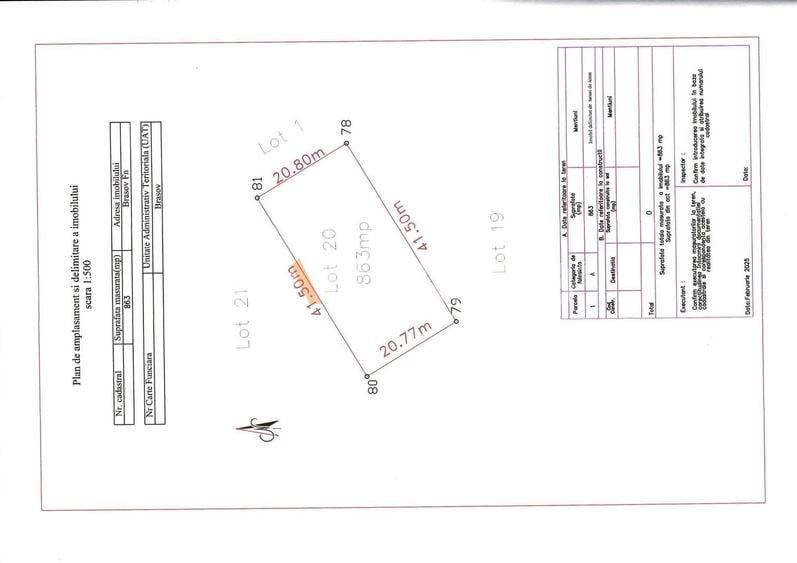 Teren Construcții intravilan de 863 mp, în Central