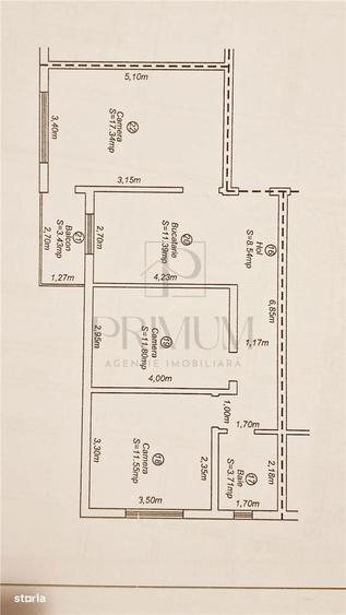 Apartament cu 3 camere semidecomandat, mobilat în Girocului