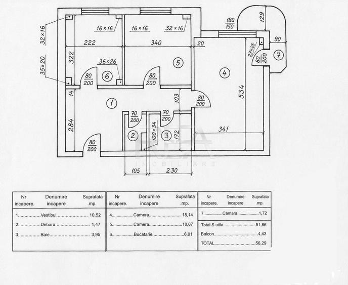 Apartament cu 2 camere semidecomandat, mobilat în Rahova