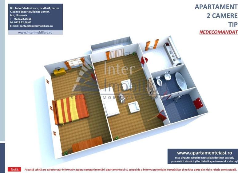 Apartament cu 2 camere în Tătărași
