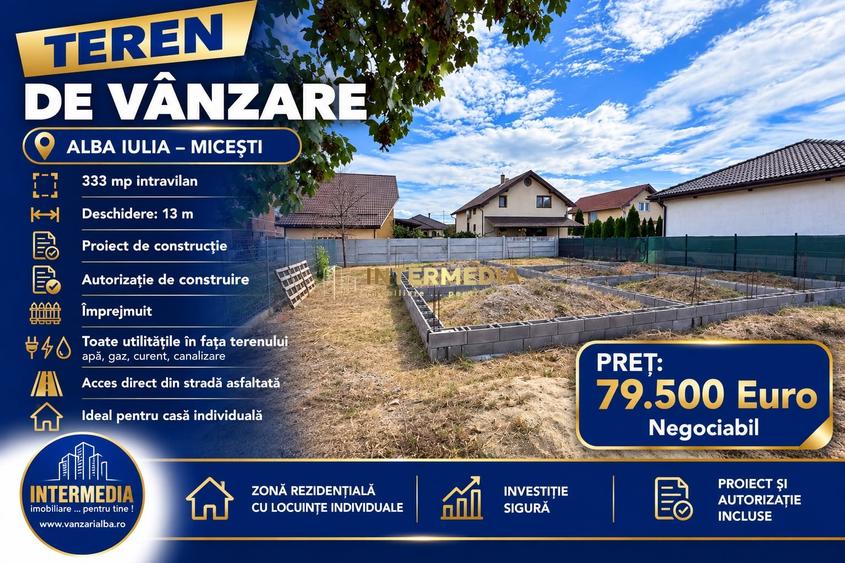 Teren Construcții intravilan de 333 mp, în Cetate