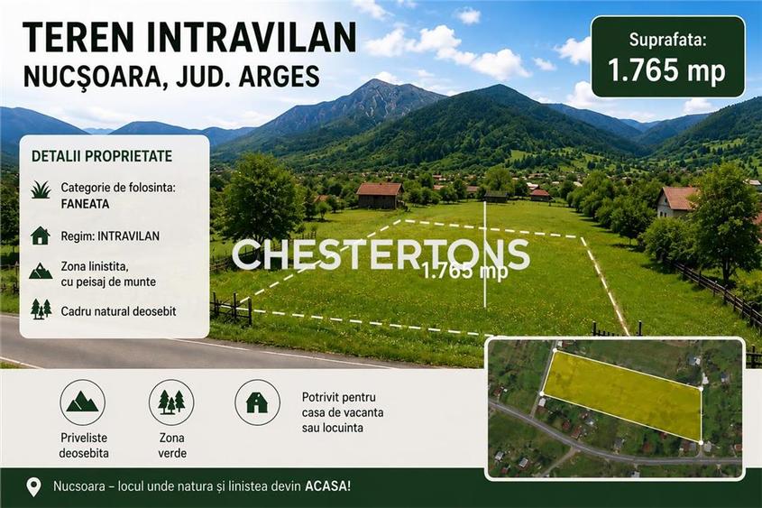 Teren Construcții intravilan de 1765 mp, în Nucșoara