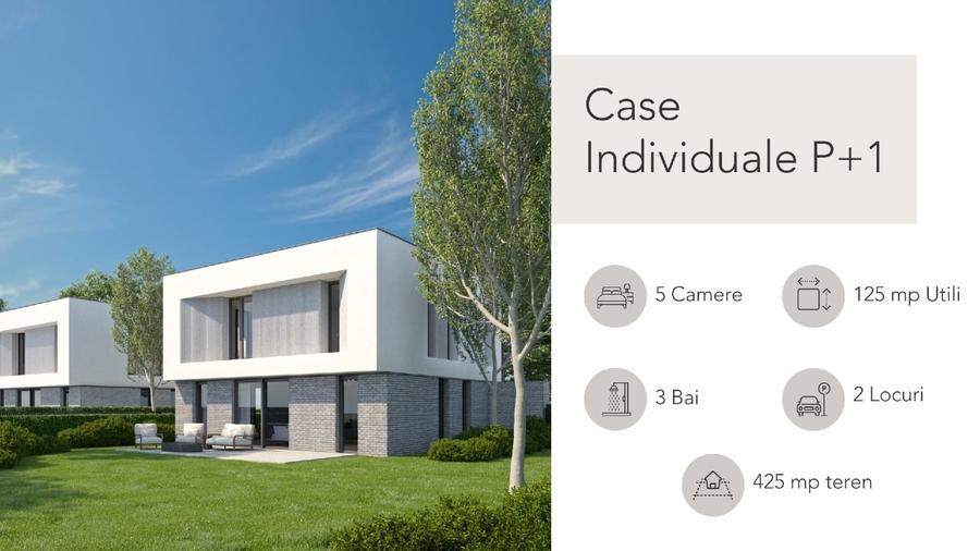 Casă individuală cu 5 camere cu Teren 425 Mp în Est