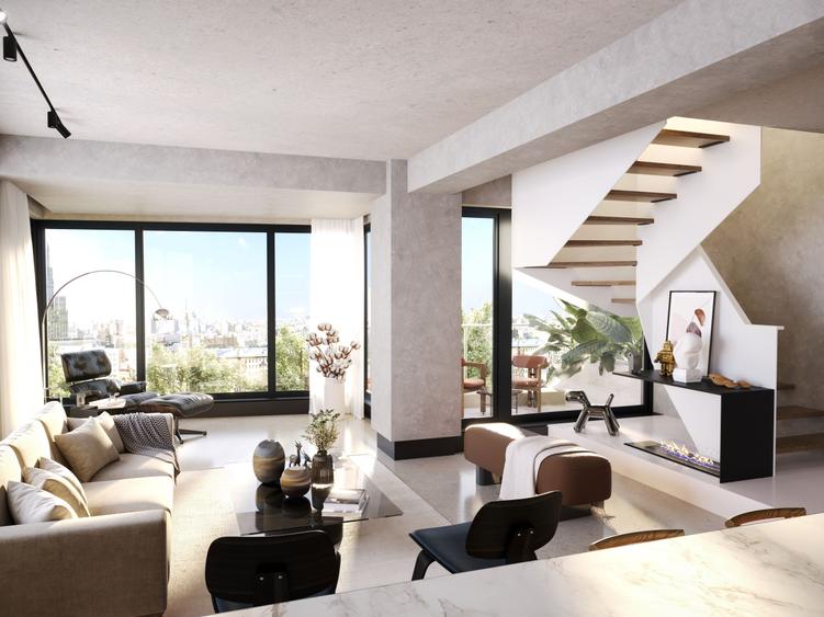 Penthouse cu 3 camere semidecomandat în Timpuri Noi