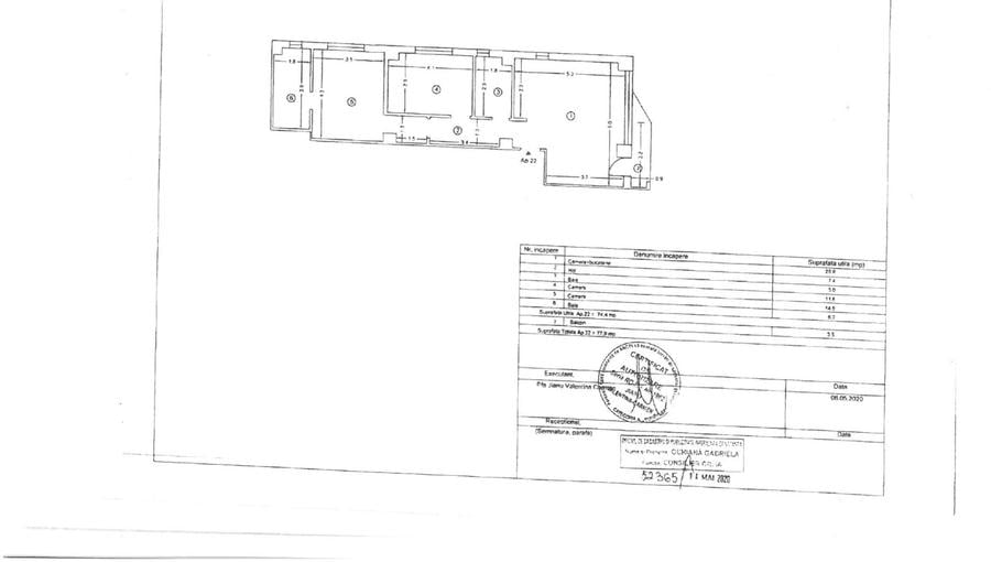 Apartament cu 3 camere în Central