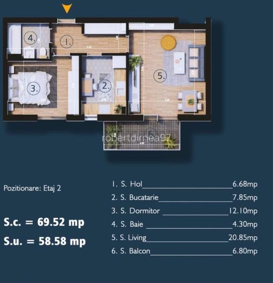 Apartament 2 camere | Centrala proprie | Loc de parcare | Zona Trapezului / 1 Decembrie