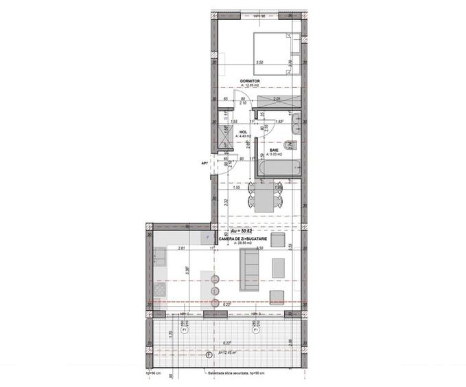 Apartament cu 2 camere în Vest