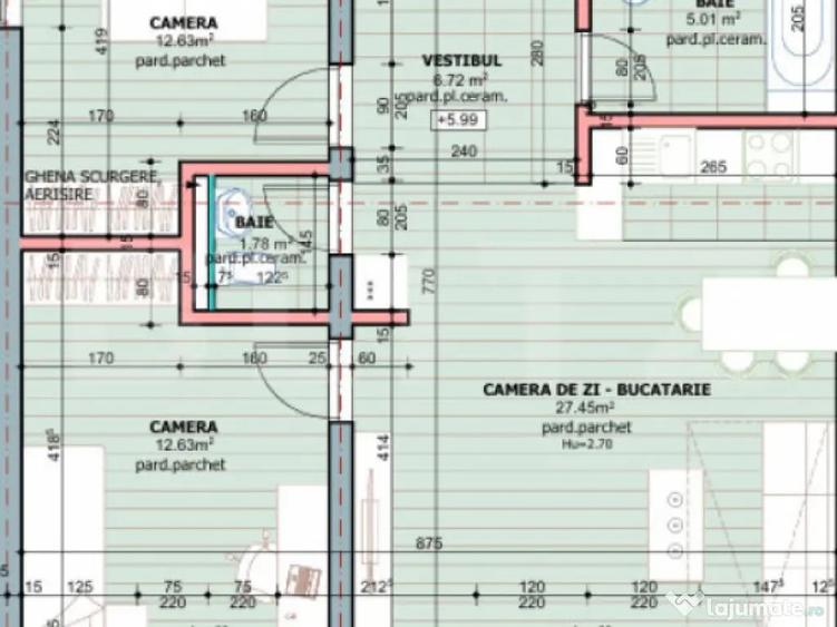 Apartament cu 3 camere decomandat în Tudor