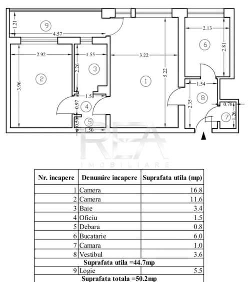 2 camere, 5/9, 50 mp, anvelopat-Gorjului - 3