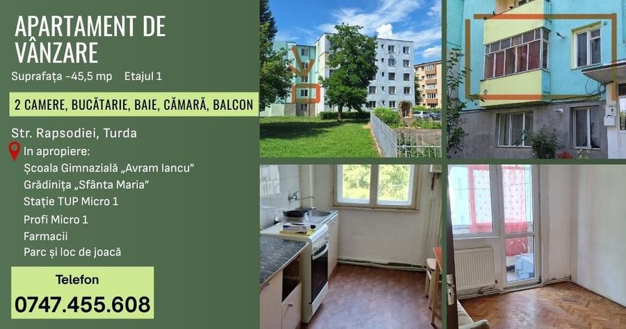Apartament cu 2 camere decomandat în Micro 1