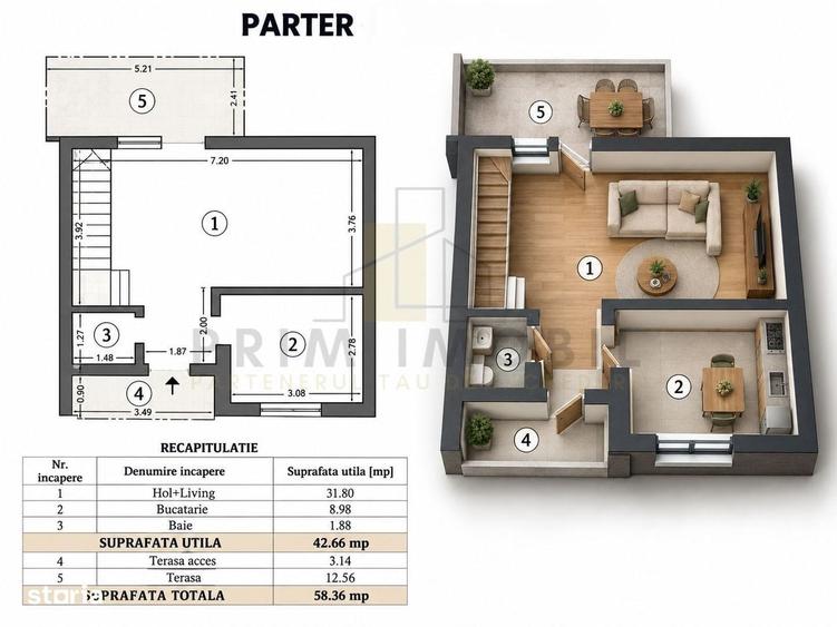 Casă cu 3 camere cu Teren 447 Mp în Bucium