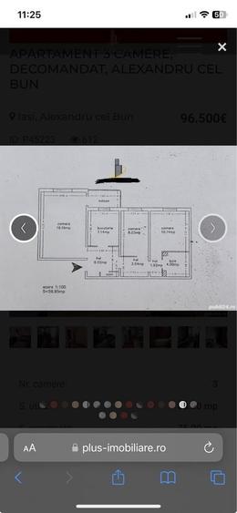 Apartament cu 3 camere decomandat în Exterior Vest
