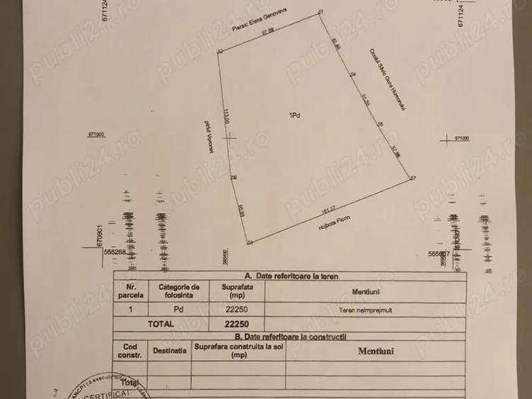 Teren Construcții intravilan de 22250 mp, în Central