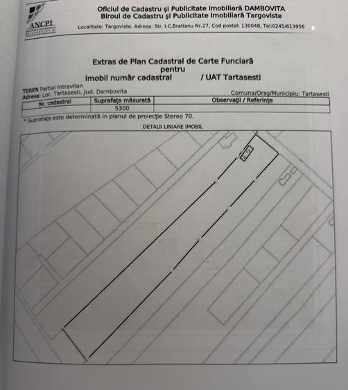 Teren Construcții intravilan de 5300 mp, în Tărtășești