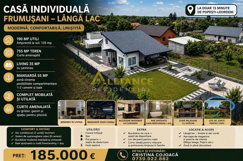 Casă cu 5 camere cu Teren 755 Mp în Frumușani