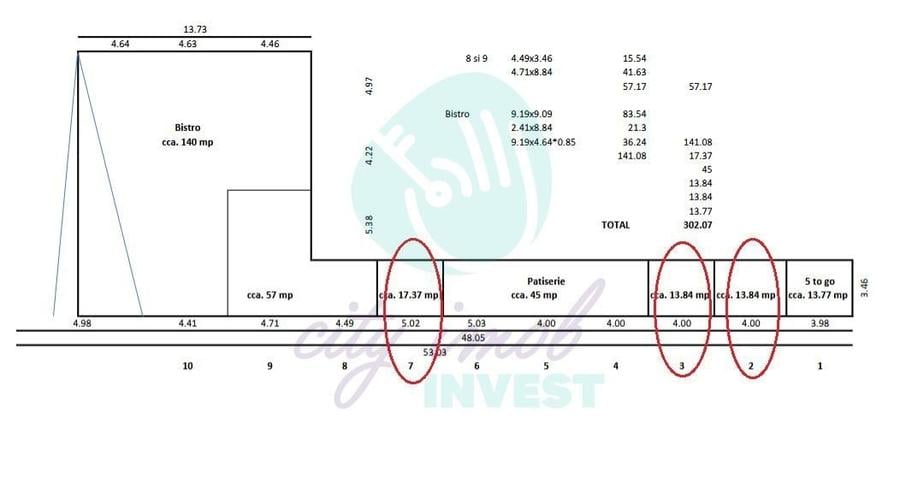 Spațiu comercial, de 13.840000152588 mp, în Unirii