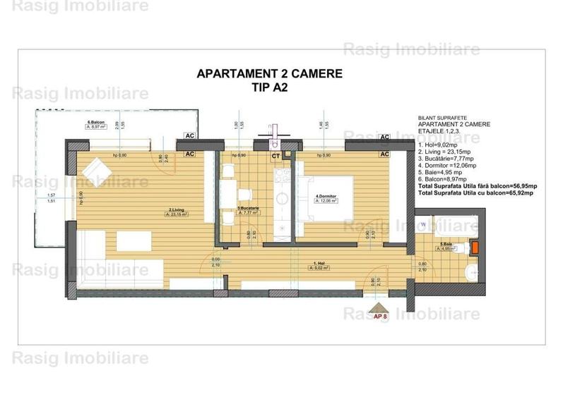 Apartament cu 2 camere decomandat în Ștefăneștii de Jos