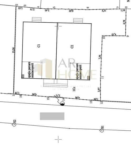 Duplex cu 4 camere cu Canalizare în Central