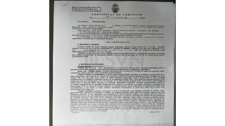 Teren Construcții intravilan de 1000 mp, în Sisești