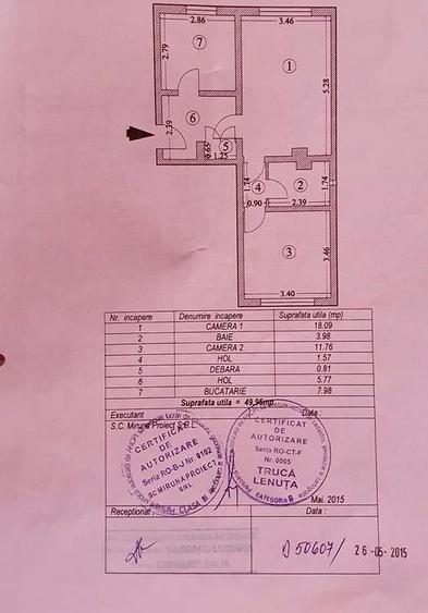 Apartament cu 2 camere decomandat, mobilat în Central