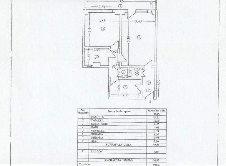Apartament cu 2 camere decomandat în Lujerului