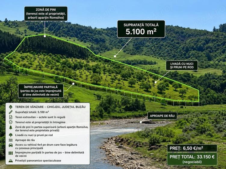 Teren de 5000 mp, în Chiojdu