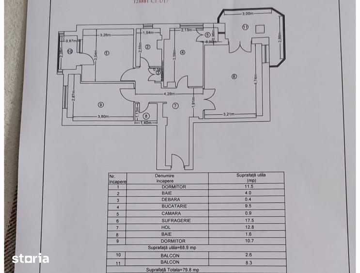 Apartament cu 3 camere decomandat în Vest
