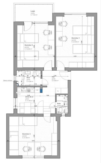 Apartament cu 3 camere în Ultracentral