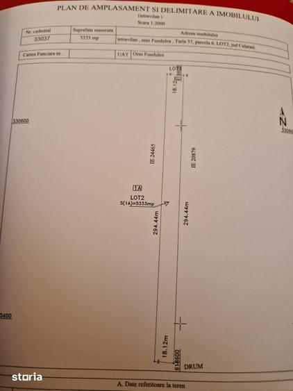 Teren de 1500 mp, în Fundulea