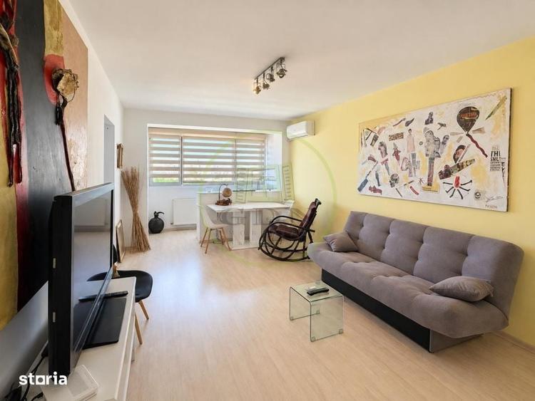 Apartament cu 3 camere semidecomandat, mobilat în Nord