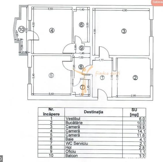 Apartament cu 3 camere decomandat, mobilat în 13 Septembrie