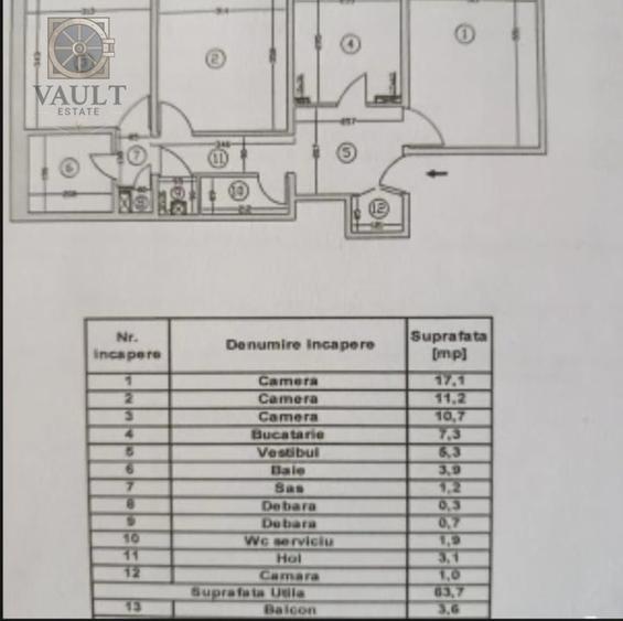 Apartament cu 3 camere decomandat, mobilat în Rahova