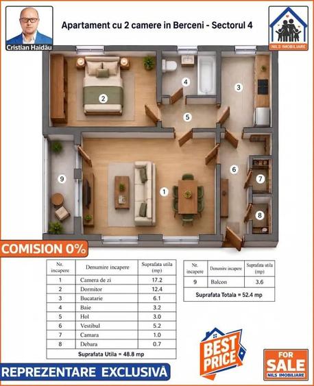 Apartament 2 camere | Berceni - Sector 4 | Comision 0 - 9