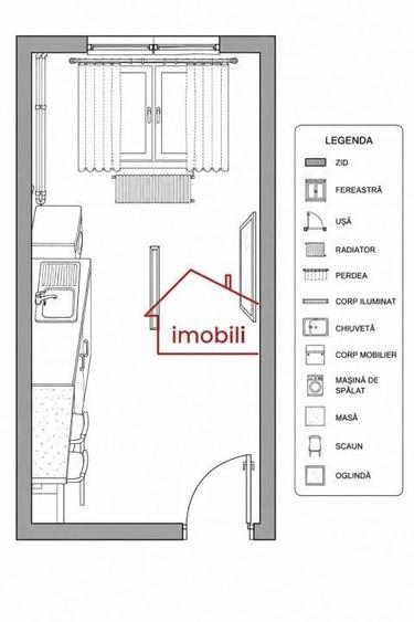 Apartament cu 2 camere în Mărăști
