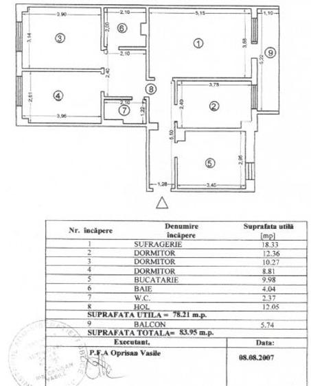 4 camere, strada Soveja - Eden, stradal, etaj 3 din 4. - 1