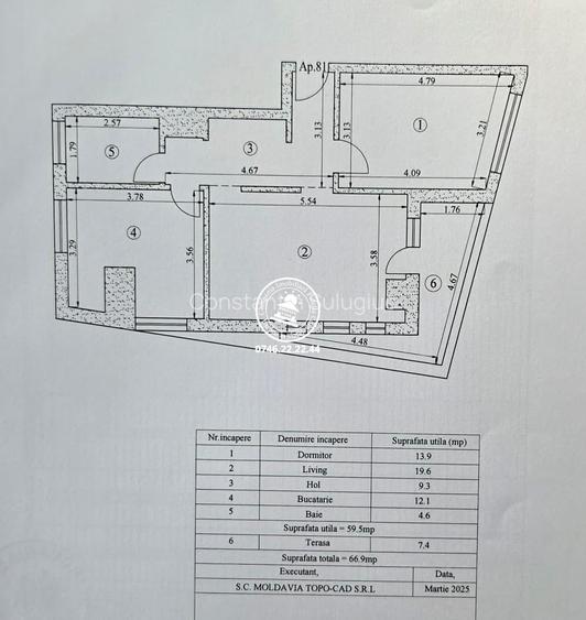 Apartament cu 2 camere de vanzare in Tatarasi