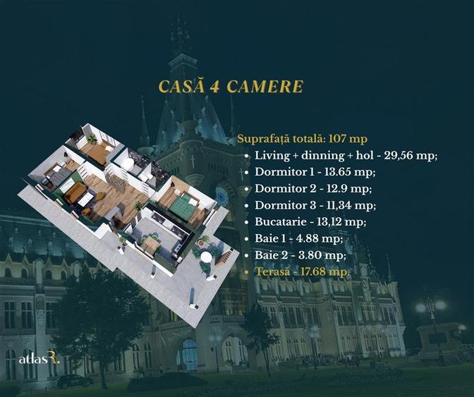 Casă individuală cu 4 camere cu Teren 432 Mp în Vorovești