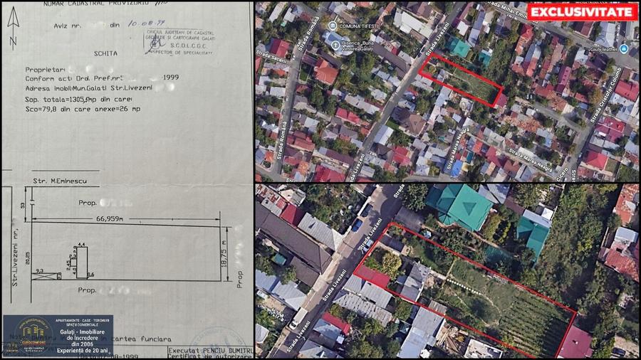 Teren Construcții intravilan de 1305 mp, în Piața Centrală
