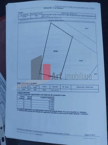 Teren agricol intravilan de 727 mp, în Dobreni