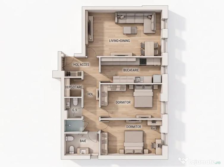 Apartament cu 4 camere decomandat în Pipera