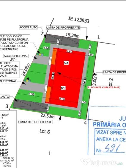 Casă cu 3 camere în Central