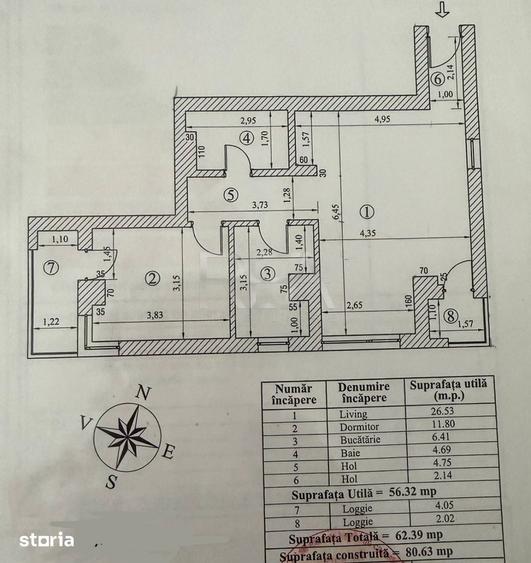 Apartament cu 2 camere semidecomandat în 13 Septembrie
