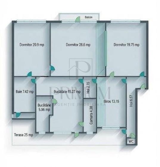 Apartament cu 4 camere decomandat în Bălcescu