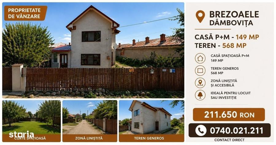 Casă cu 4 camere în Brezoaia
