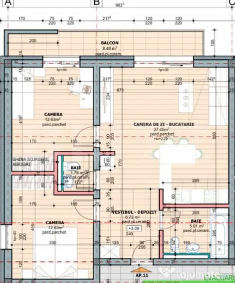 Apartament cu 3 camere decomandat în Tudor