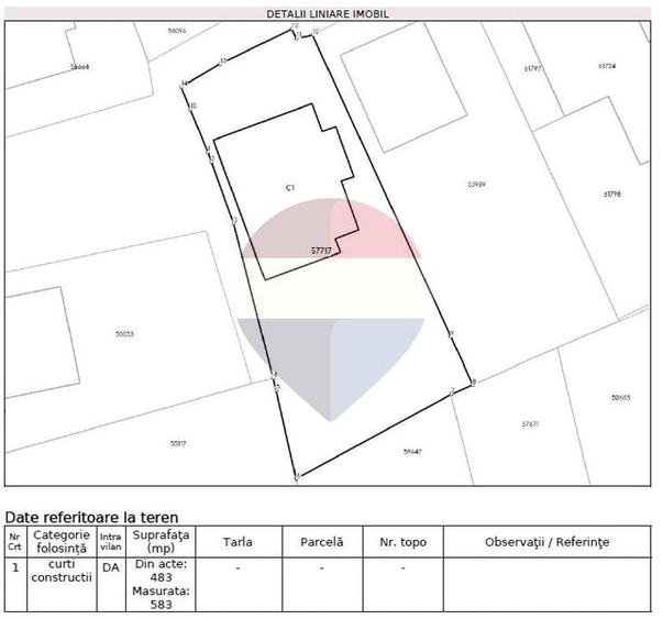 Casă individuală cu 7 camere cu Teren 583 Mp în Central