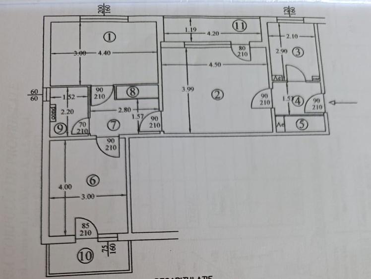 Apartament cu 3 camere semidecomandat în Drumul Taberei