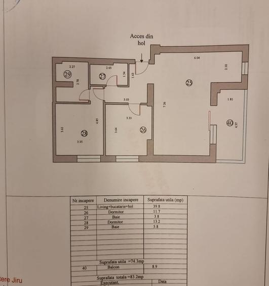 Apartament cu 3 camere decomandat în Sud